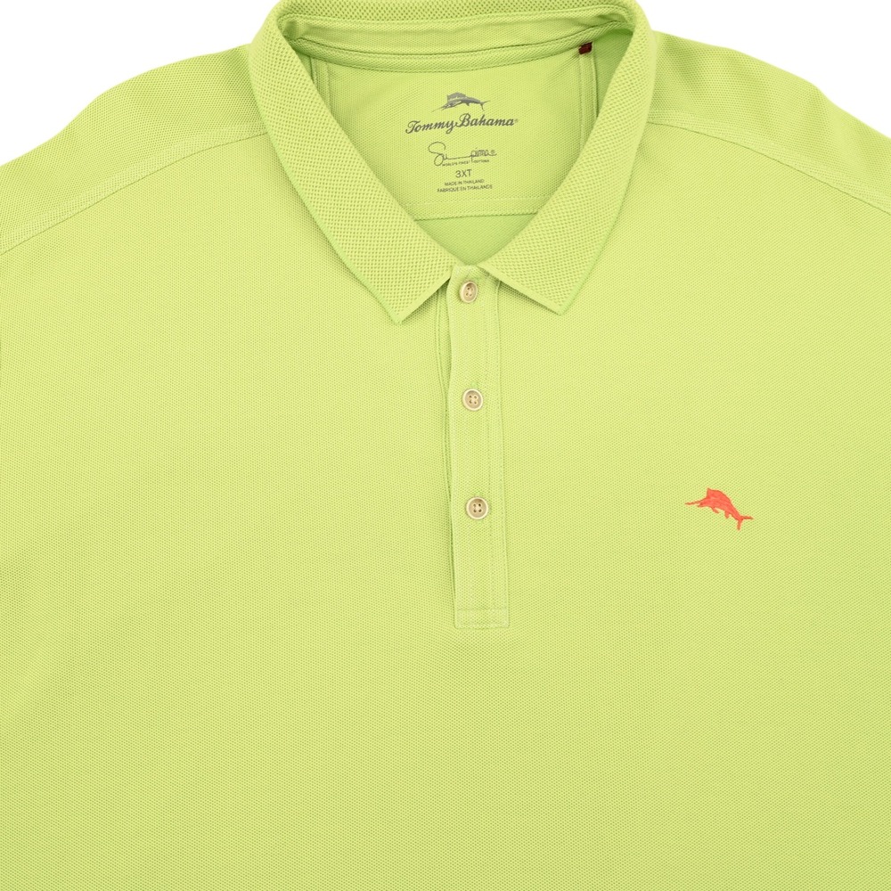 100% Supima Cotton Tommy Bahama Men 3XLT Lime Green Emfielder Polo Shirt XL Tall